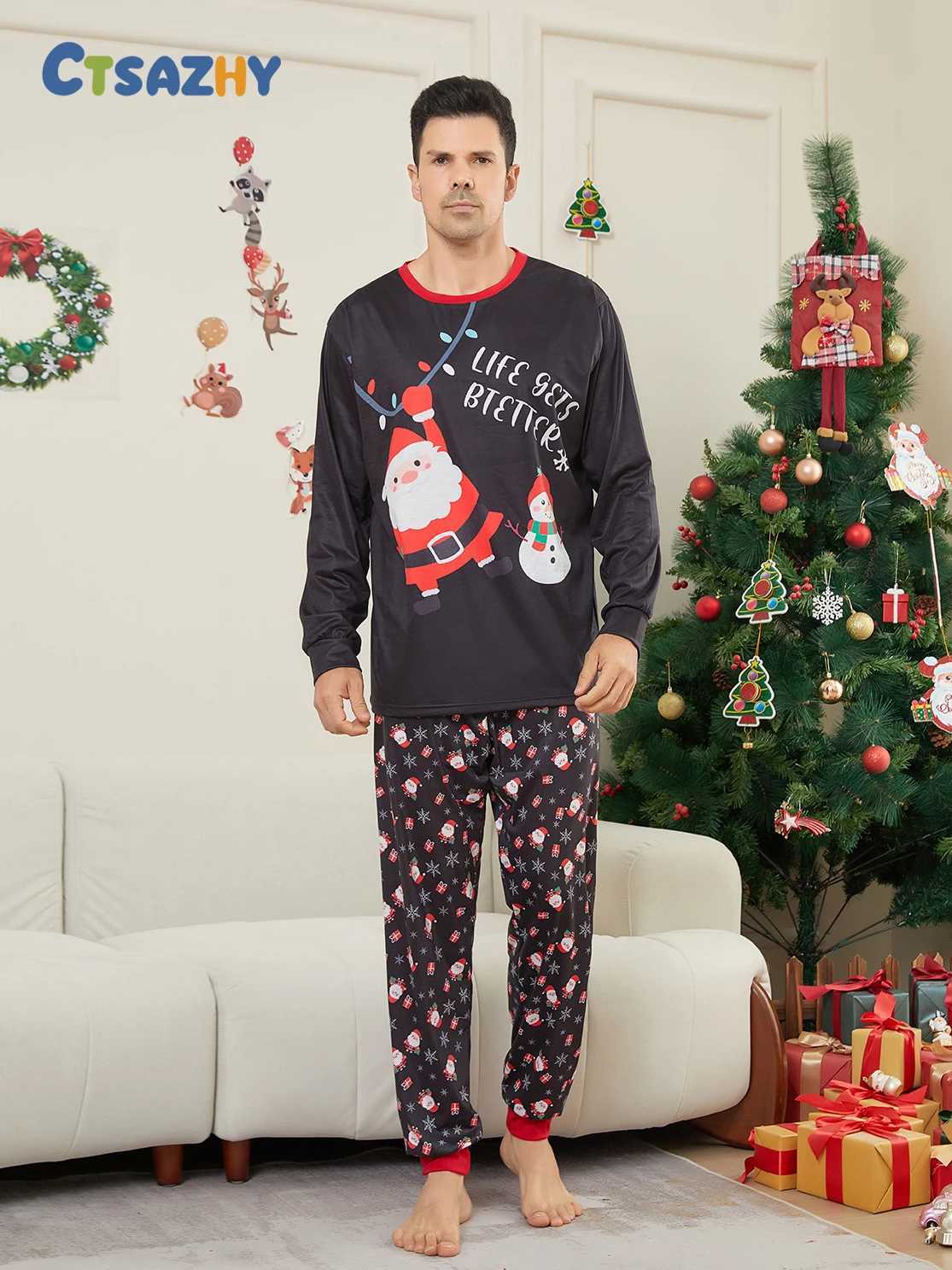 Christmas Family Matching Set Mom Dad Child 2-piece Pajama Set Baby Casual Loose Pajama Christmas Family Appearance Pajama W2410082