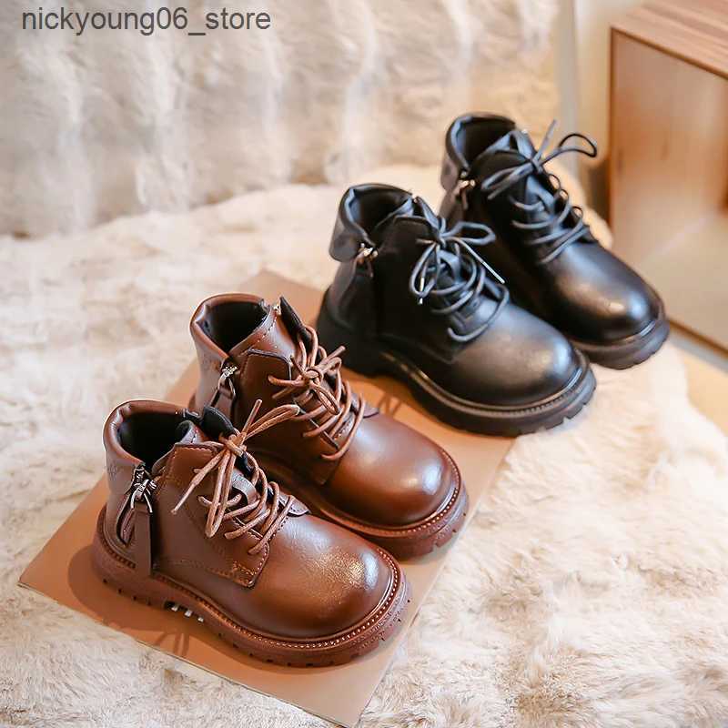 Boots 2023 New Non-slip Versatile Soft Children Fashion Casual Boots Turned-over Edge Classic Britain Kids Shoes for Girls and Boys L240910