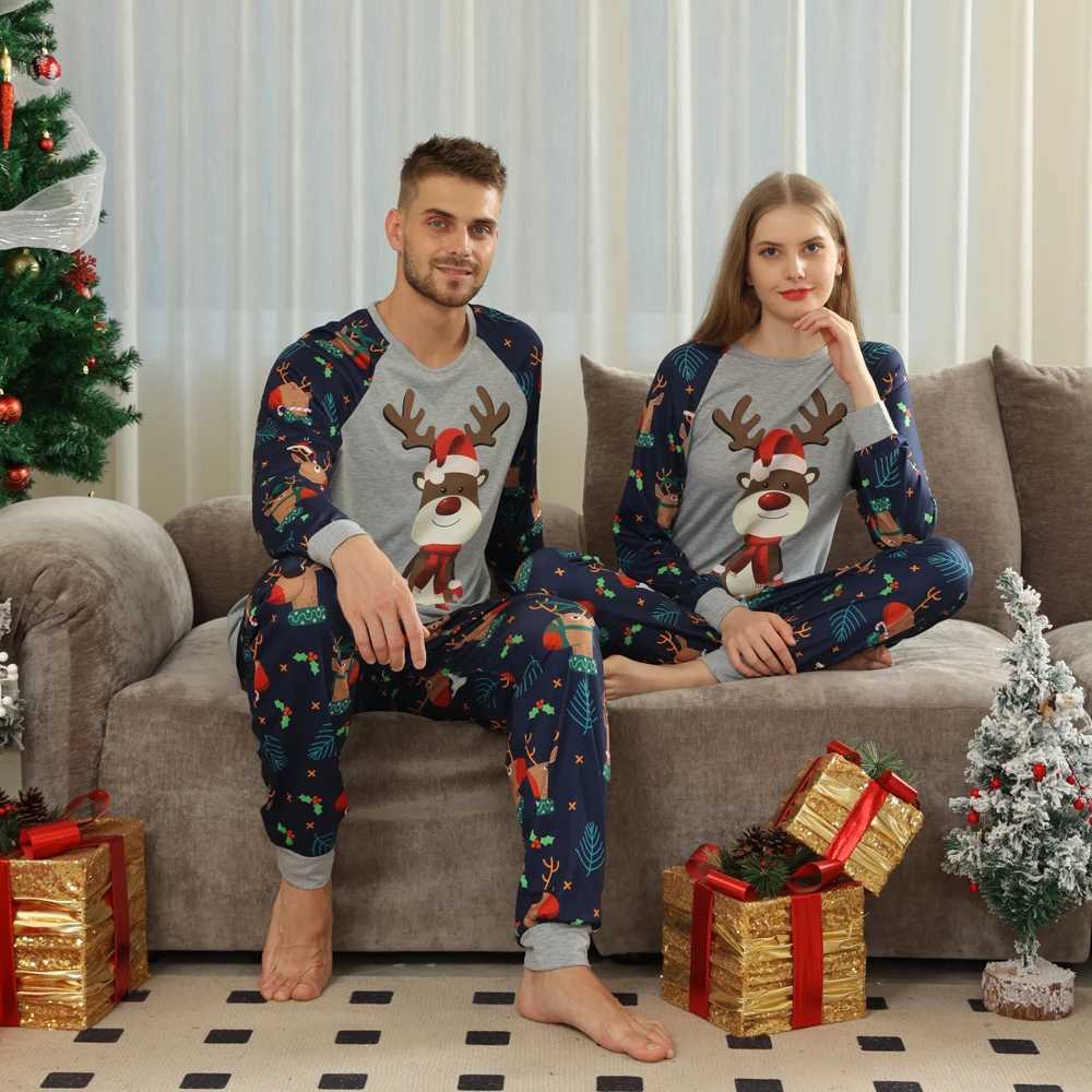 Christmas matching set suitable for familiescouplesbabies boys and girls soft and cute 2piece sleepwear set Christmas appearance adult and childrens c