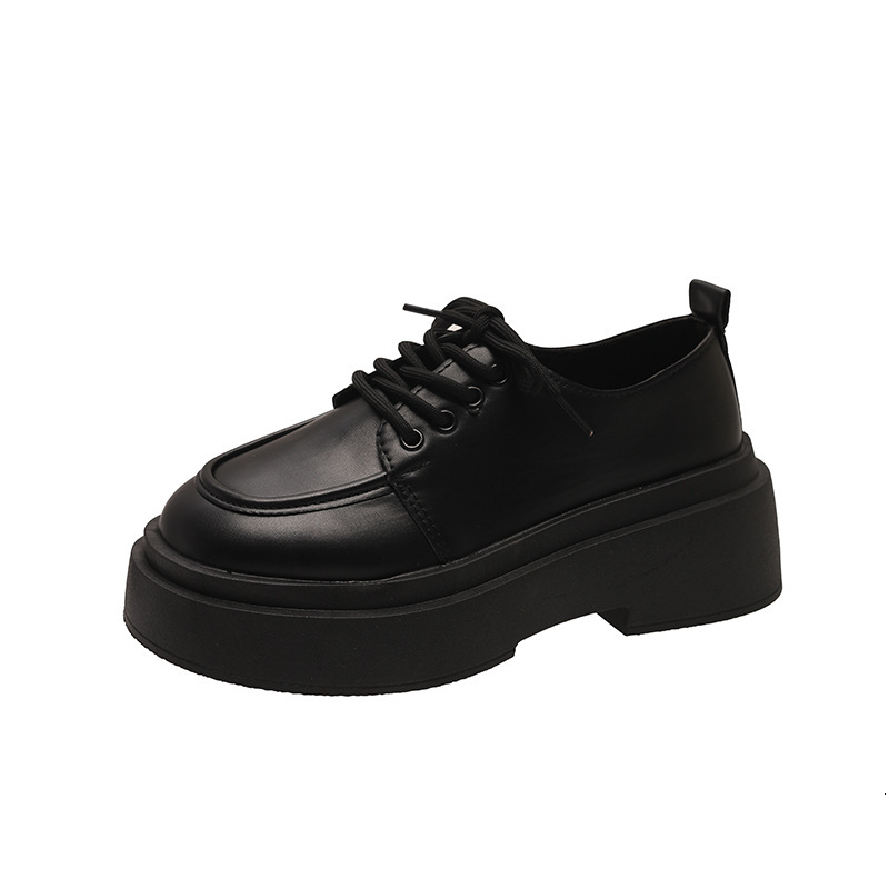 Thick soled JK college style small leather shoes for women, 2025 autumn new fashionable and versatile British style sponge cake loafers for women