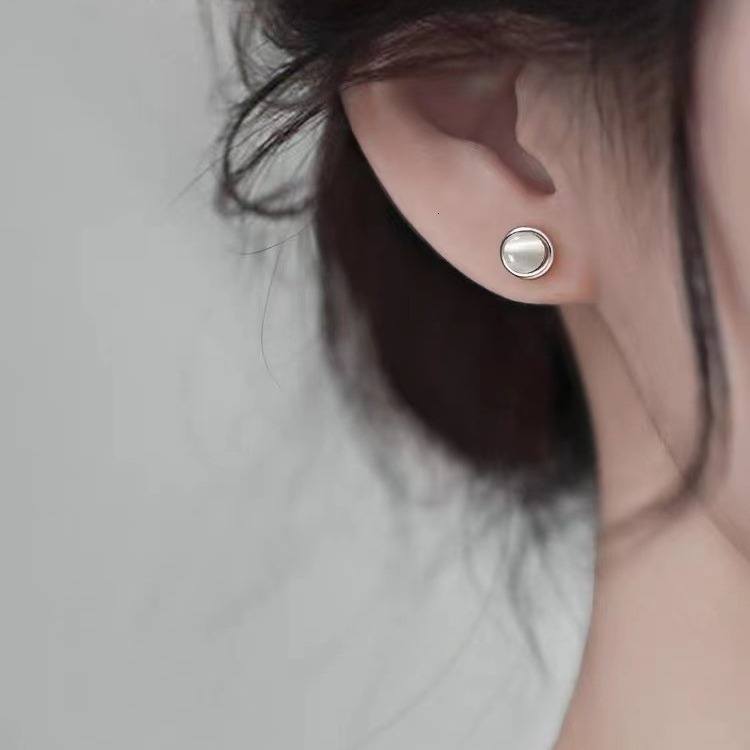 Needle Cat Eye Stone Earrings, New 2024, niche high-end earrings, women's light earrings too