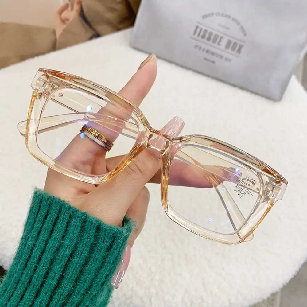 Large Frame Oversized Square Glasses Ins Flat Light Glasses Myopia Glasses Anti Blue Light Glasses Transparent EyeglassesX241008
