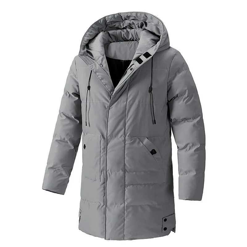 Medium Long Cotton-padded Jacket Mens Big Size Explosive Winter Loose Hooded Padded Jacket Warm and Thick Down CoatXJ241008