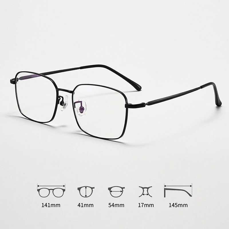 New Men Business Metal Eyeglasses Frame Square Flat Light Mirror Women Spectacle Glasses Frame Anti Blue Light Fashion EyewearX241008