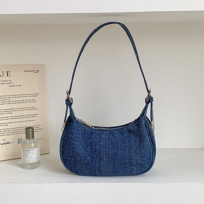 minimalist denim women's new single shoulder niche fashion portable underarm bag