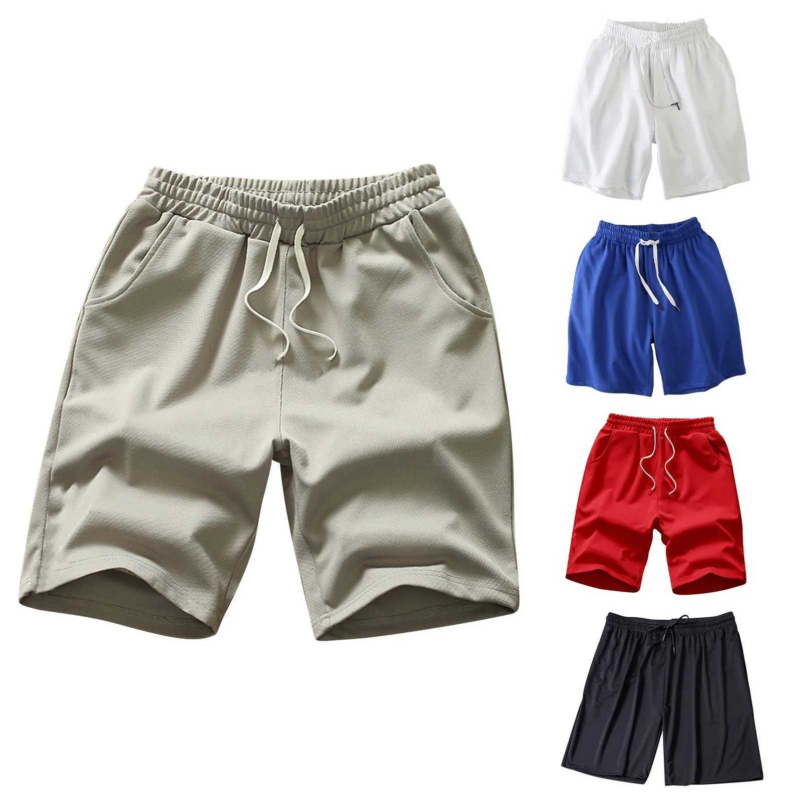 Mens loose casual basket shorts breathable running gym shorts mens quick drying sports beach shorts mens white shortsW240713