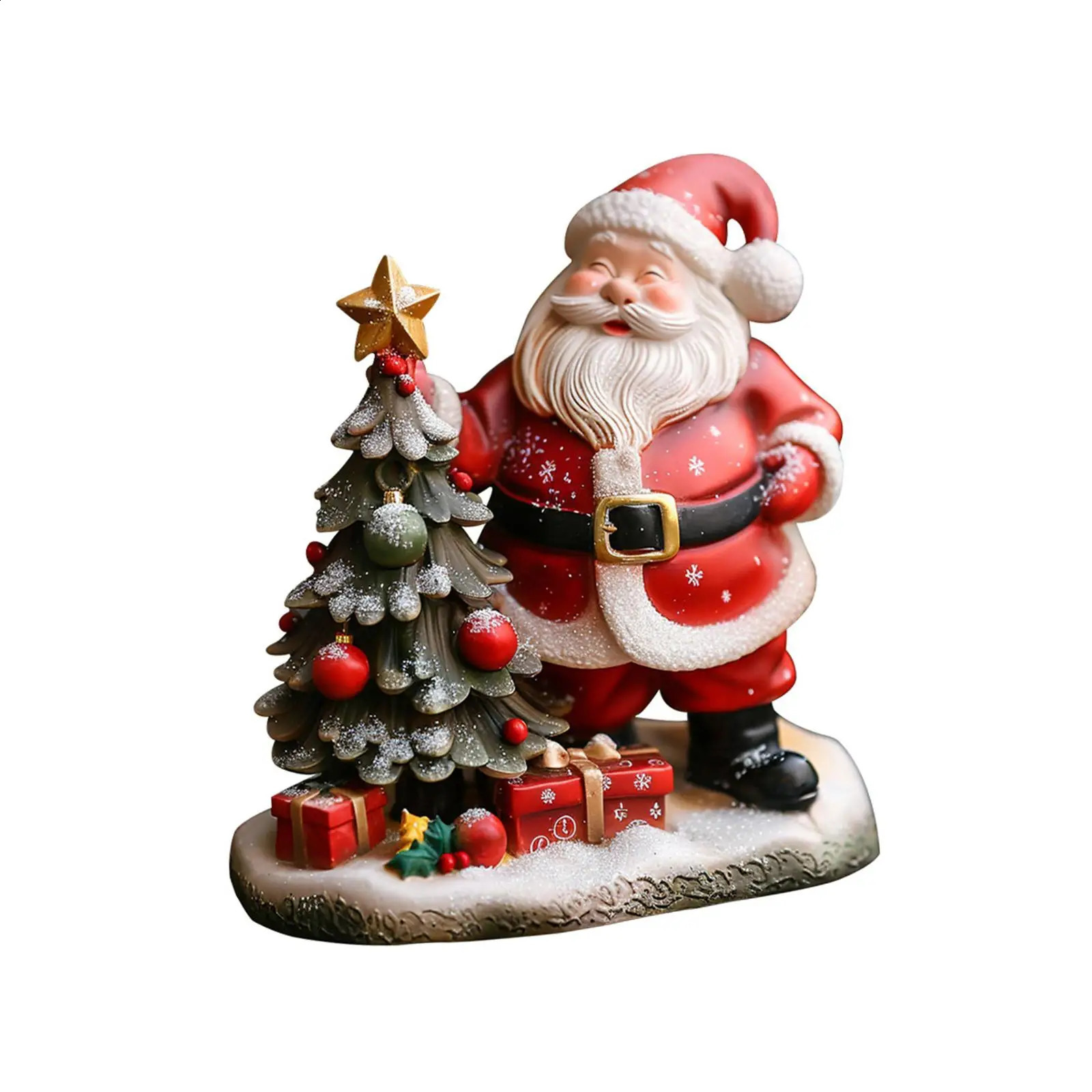 Santa Claus statue fireplace frame Christmas gift 241007