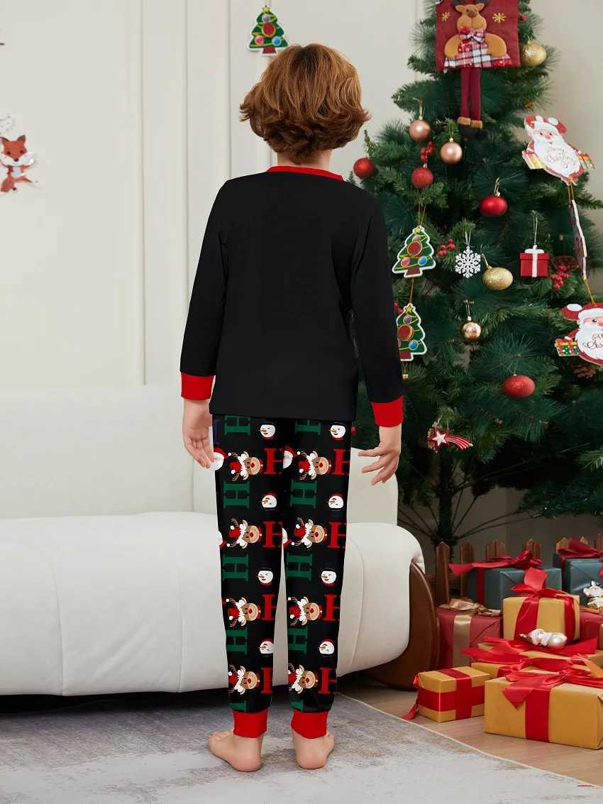 Christmas matching family pajamas Santa Claus cartoon Pjs adult childrens clothing set baby jumpsuit+dog suit W241008