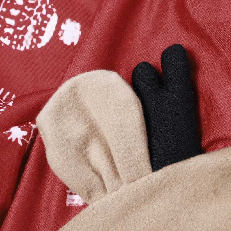 Christmas Gift Family Pajama Cute Deer Ear Hoodie Mother Father Children Baby Match Set Hoodie Family Appearance W241008