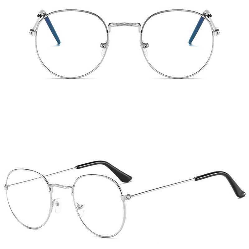 New fashion simple unisex round Plain glasses for men women Metal frame glasses for wedding party eyeglassesX241008