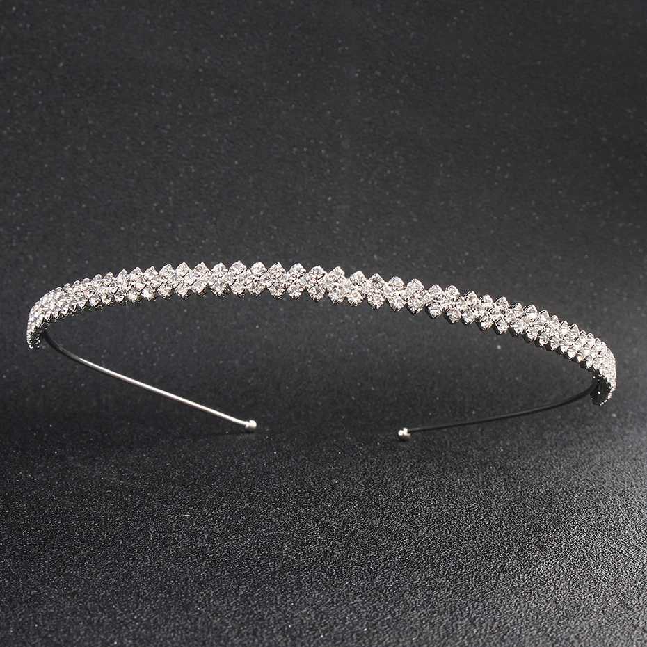 Fashionable rhinestone bridal headpiece silver crystal wedding hair accessories womens birthday party rhinestone crown W241007