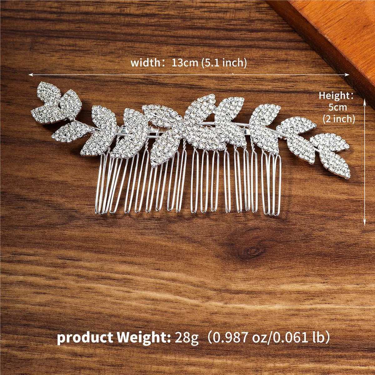 Bridal Wedding Hair Accessories Crystal Silver Hair Comb Suitable for Women Bridal Headwear Party Jewelry Bridal Maid Gift W241007
