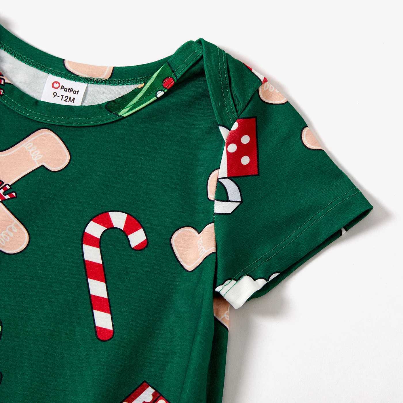 Christmas Family Matching Theme Printed Short Sleeve Pajama Set (Flame Retardant) W241008