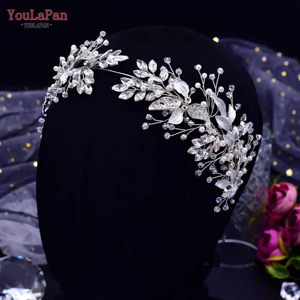 YouLaPan Crystal Bridal Headband Alloy Leaf Headband Used for Bridal Wedding Hair Accessories Tiara Princess Peggy Ann Headband HP272 W241007