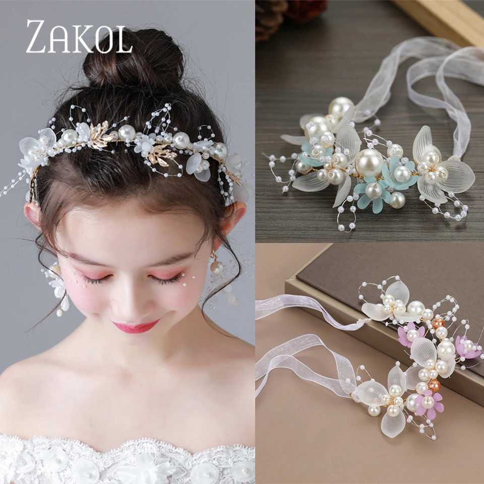 ZAKOL Sweet Romantic Bride Pearl Flower Hair Accessories Garland Headbands Wedding Jewelry Gifts W241007