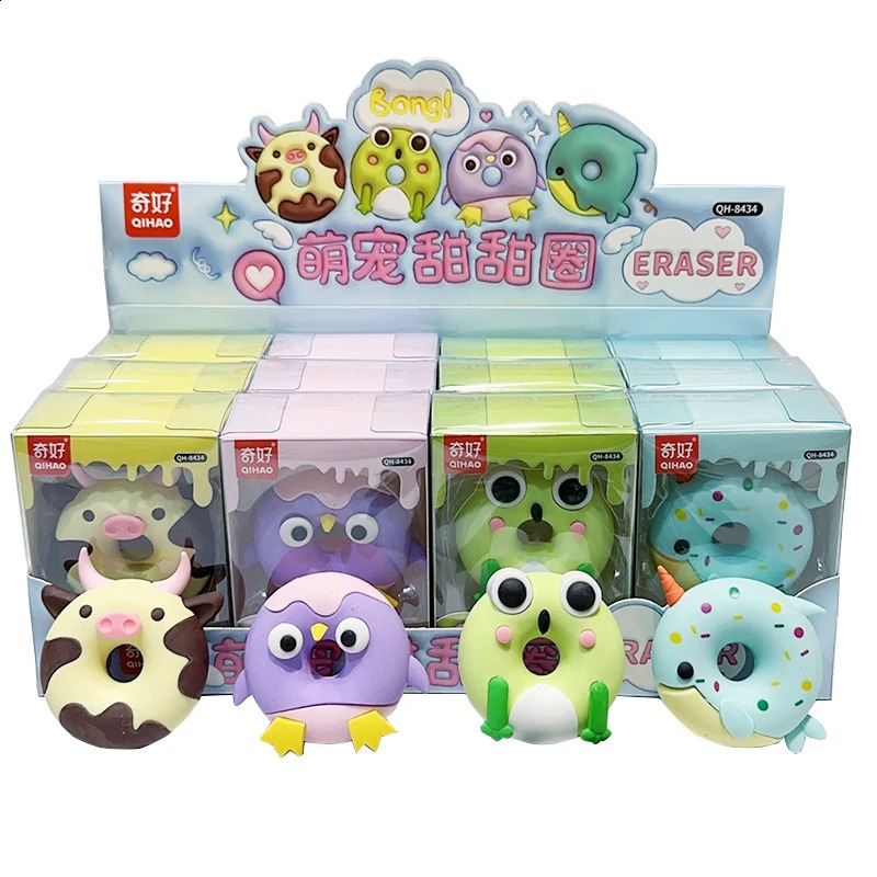 Cartoon donut shaped assembly eraser fun and easy to wipe student stationery 241008