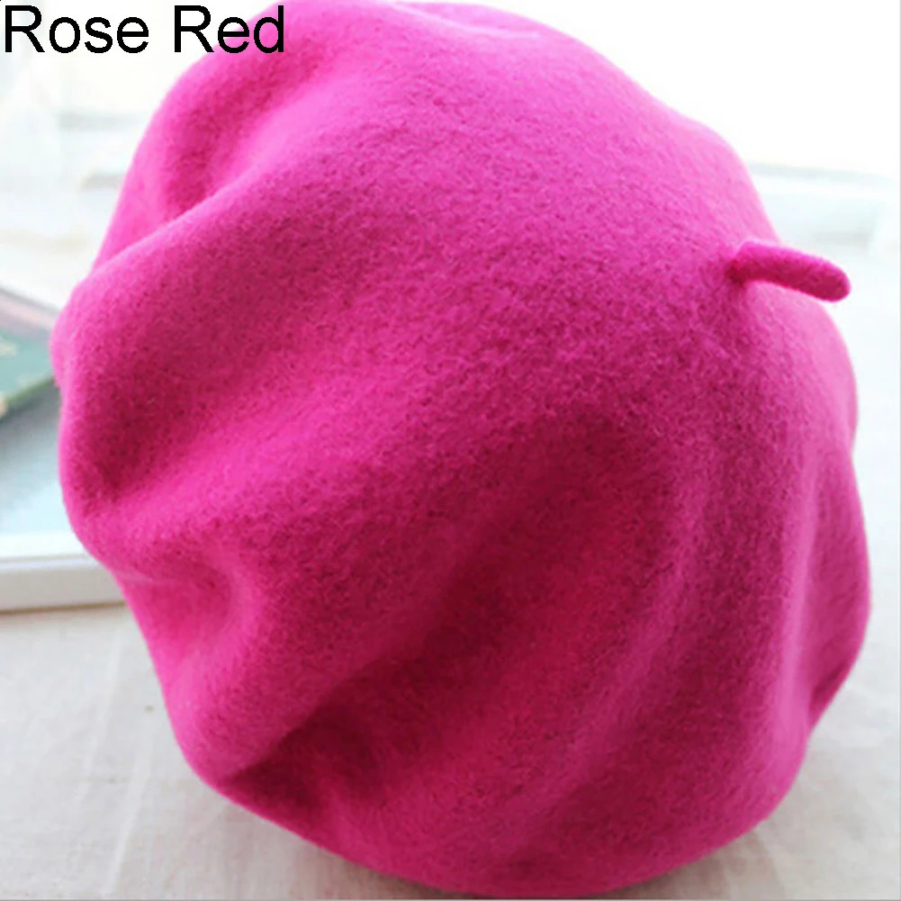 Fashion Classic Solid Color Winter French Style Beret Artist Hat Wool Felt Casual Womens Hat Comfortable Christmas Gift Spring and Autumn 241007
