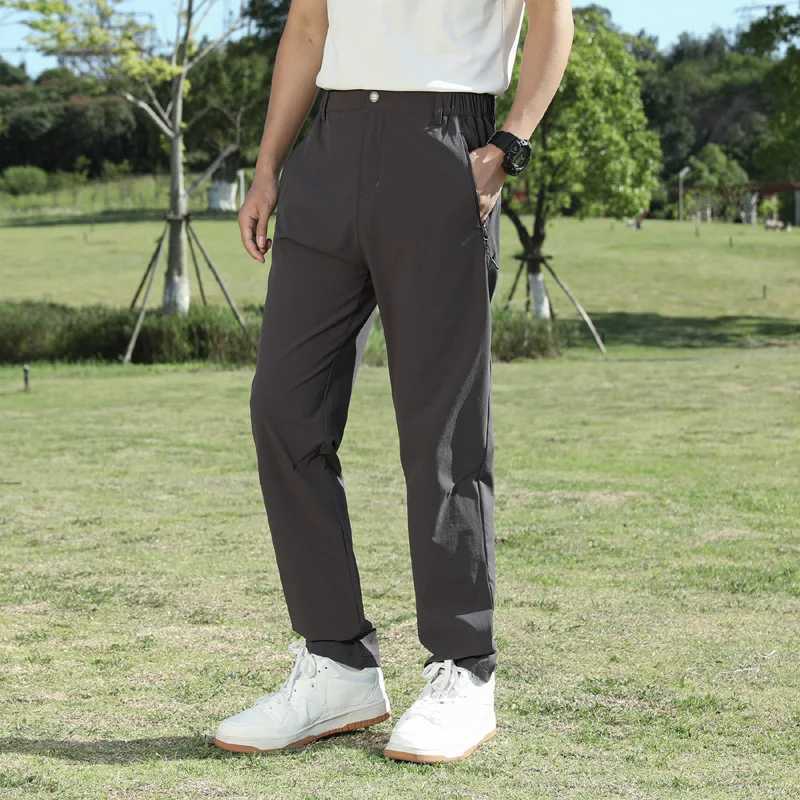 Mens Golf Wear Pants Summer Casual Sports Outdoor Quick Drying Hiking Pants Elastic Slim Jogging Work Trousers Sweatpants MaleX241008
