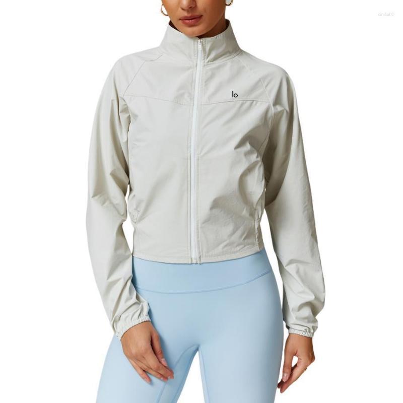 Women's Jackets Long Sleeve Pocket Sports Jacket Women Zip Fiess Yoga Shirt Gym Top Activewear Running Coats Workout Clothes Woman