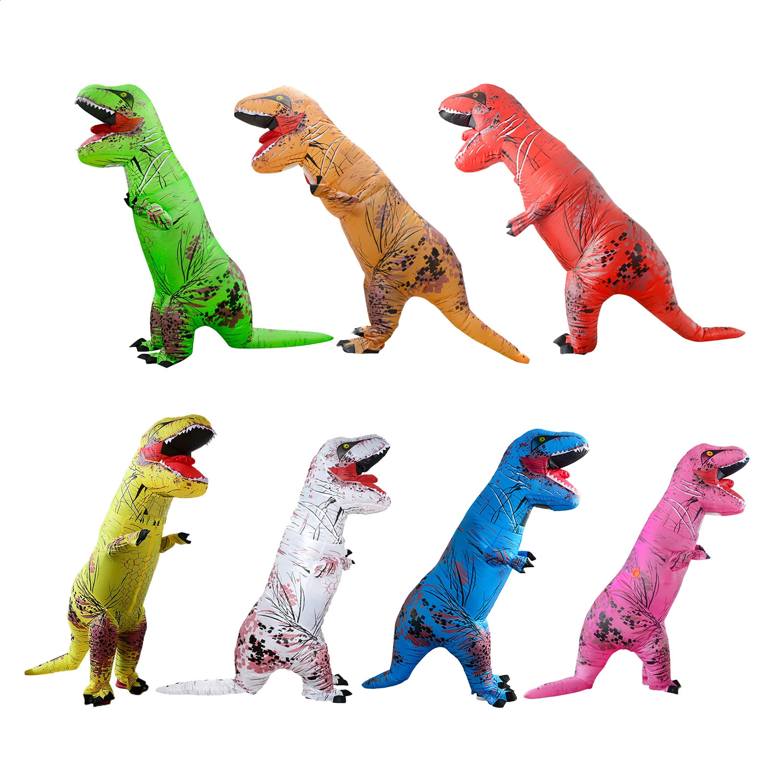 T-Rex Dinosaur Inflatable Costume Purim Halloween Party Cosplay Fancy Suits Mascot Cartoon Anime for Adult Kids 240929