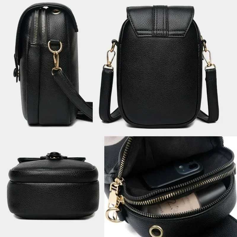 Retro Fashion Womens Shoulder Bag Retro PU Leather Cross Body Mobile Messenger Bag Handbag Wallet and Handbag Y241008