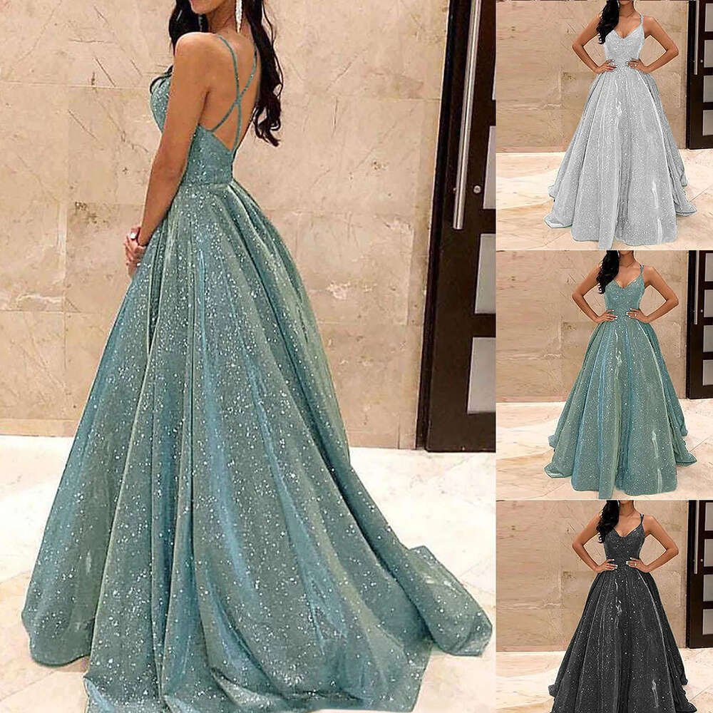 Solid Color Sequi High Quality Backless Women Dress Sexy Adjustable Straps Elevated Pretty Brithday Party Evening Prom Dresses