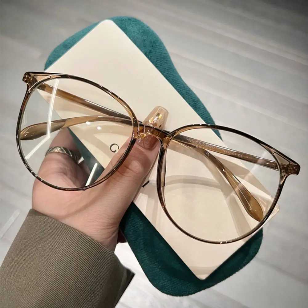 New Matte Reading Glasses Fashion Retro Anti Blue Light Glasses Big Round Frame Women Men Large Frame GlassesX241008