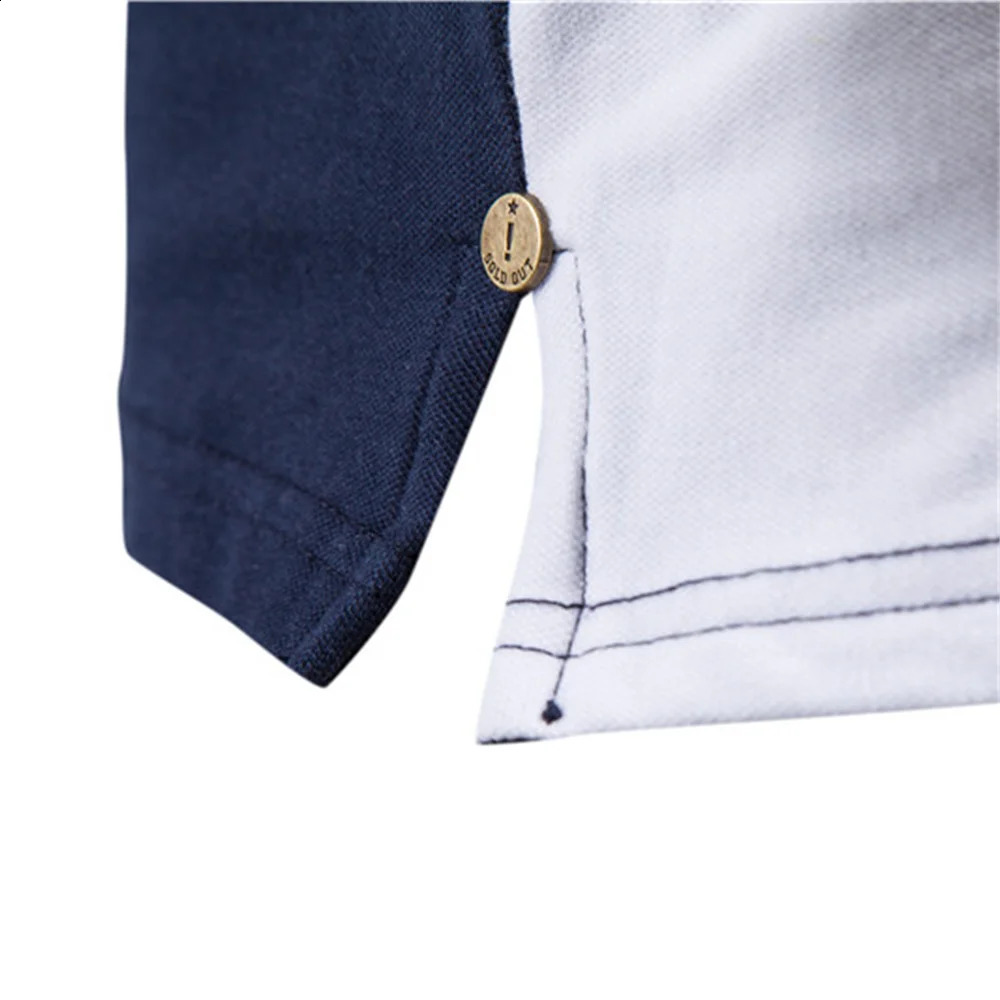 AIOPESON 100% cotton badge embroidered polo shirt mens short sleeved patch work mens polo high-quality summer mens clothing 241008