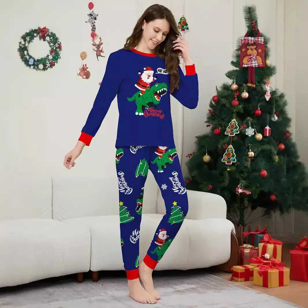 Merry Christmas 2024 Family Matching Set Santa Claus Printing Mom Dad Child Top+Pants Baby and Dog jumpsuit Christmas Pajama Set W241008