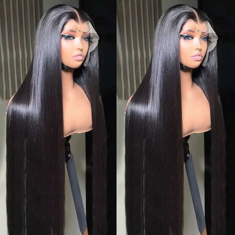 30 40 Inches 13x4 HD Transparent Lace Frontal Wig Brazilian Straight 13x6 Lace Front Human Hair Wigs Pre-plucked 220% For WomenXJ241008