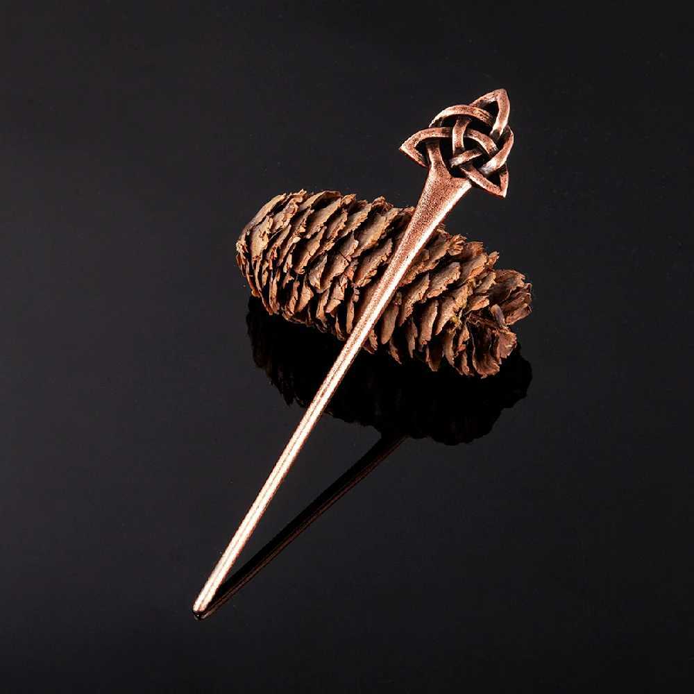 Vintage Norwegian Celtic knot hair clip medieval womens antique silver plate hair clip Viking jewelry hair accessory Icelandic accessories W241007