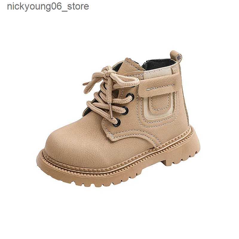 Boots Spring Autumn Childrens Boot Matte Leather Kids Boots for Boys 2024 New Fashion Girls Ankle Boots for School Round-toe Non-slip L240910