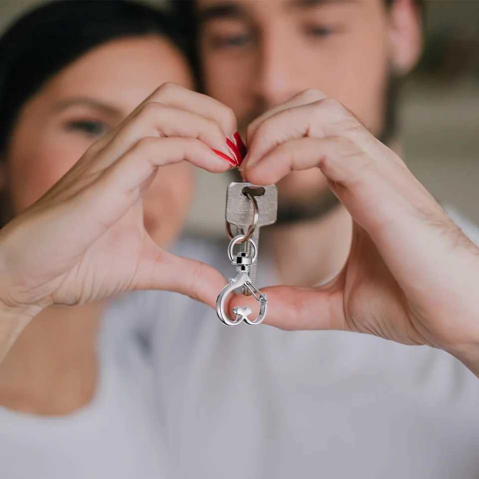 20PCS Keychain Clip Metal Spring Snap for DIY Keychain Hanging Buckle and Bag Accessories Creative Key Ring Heart Shape DesigX241008