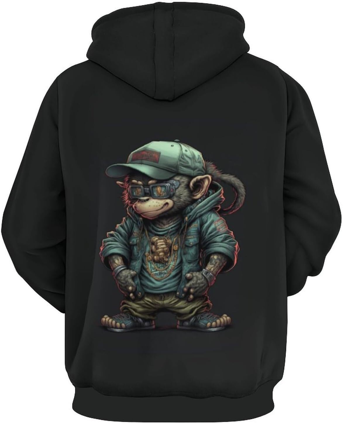 Hoodie for Mens Womens Mens Monkey Print Hoodies with Pockets Soft Personalized Funny Hooded Sweatshirts Graphic Hoodies sweatshirt Pullover Long Slee