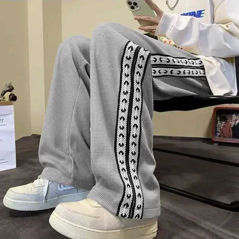 Mens Sweatpants Grey Trousers Wide Leg Man Sweat Pants Straight Baggy Slacks Summer Tracksuit Bottoms Stylish 2025 New InX241008