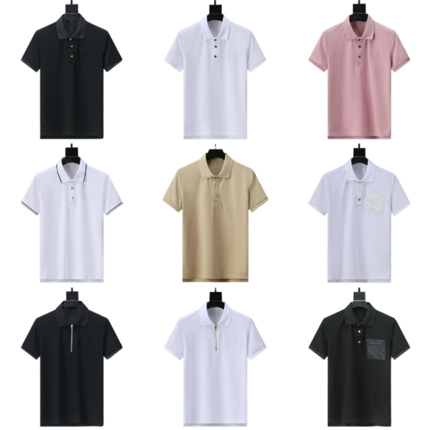 Designer t shirt mens polo shirt designer polos shirts for man fashion printing pattern clothes clothing tee black and white mens t shirt asian size