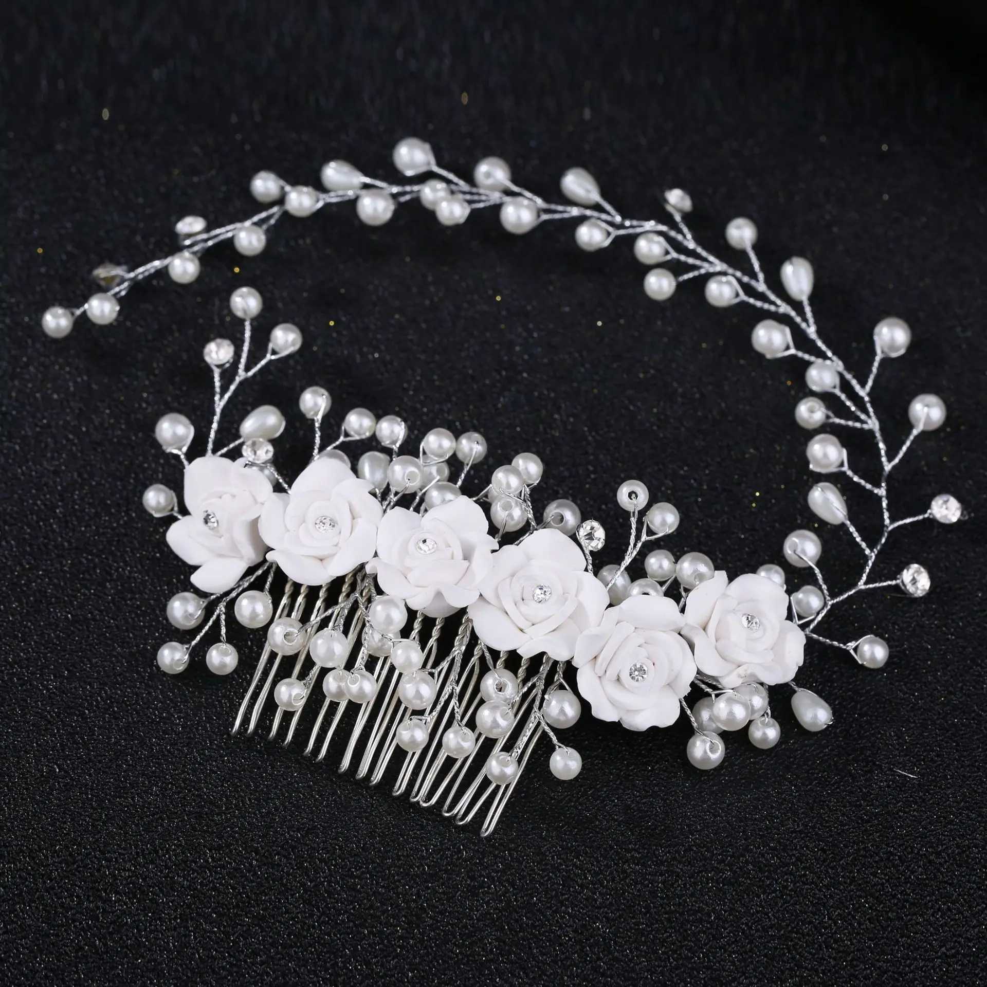 High quality retro rose gold and silver wedding accessories bridal headpiece sparkling crystal hair comb elegant womens banquet W241007