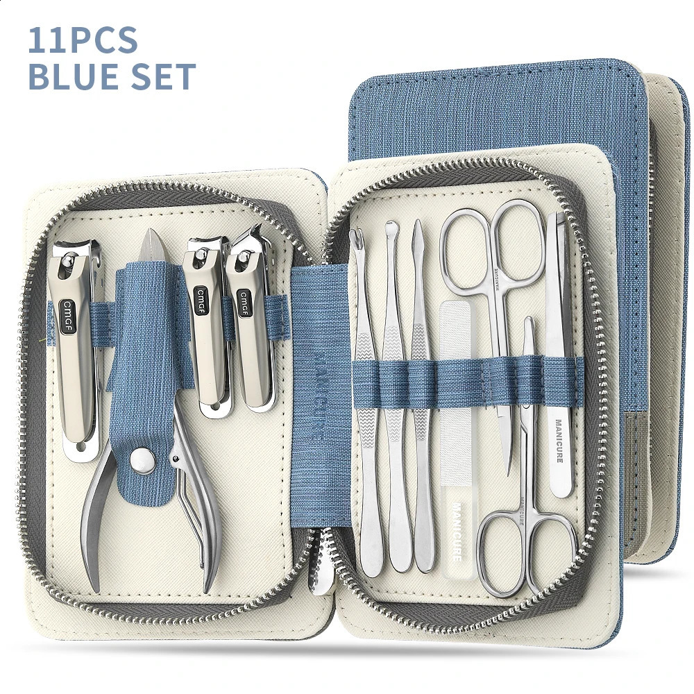 Manicure set 11 in 1 professional fitness set stainless steel fitness set portable travel beauty set nail trimming set 240927