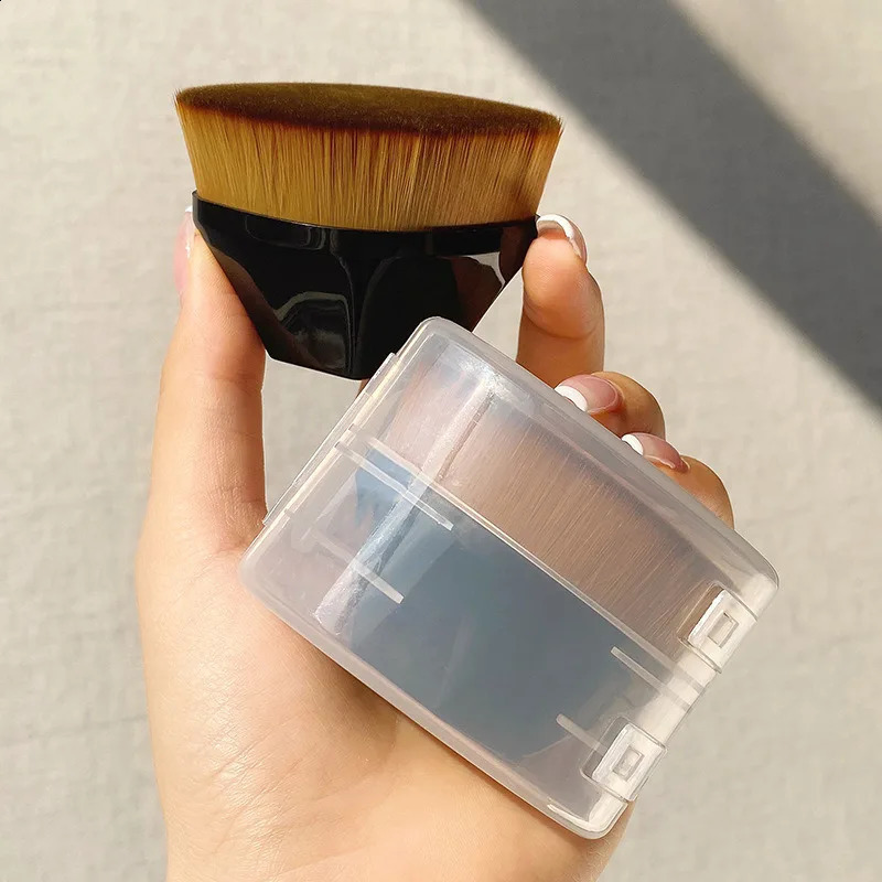 1 piece makeup brush flat head base brush easy to apply makeup portable flat head liquid base brush beauty and makeup tool 241008