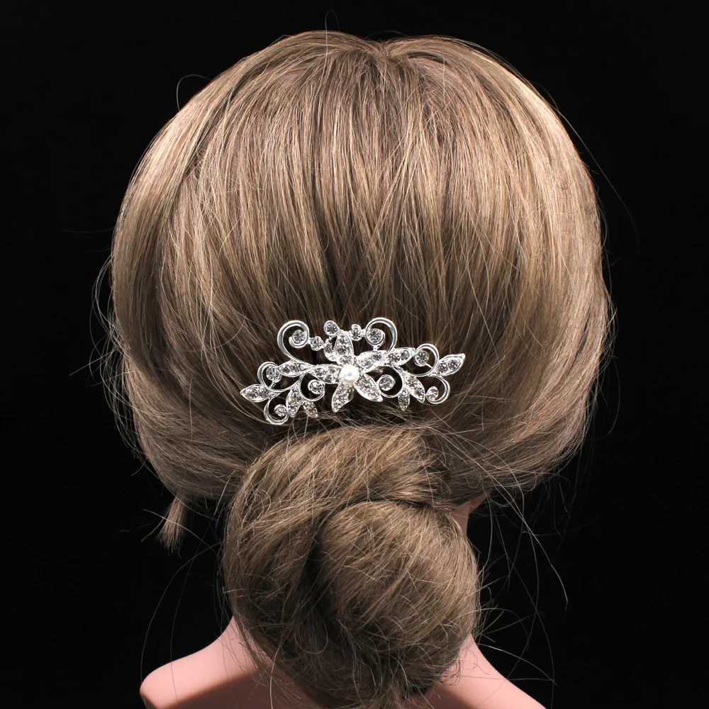 BLIJRY Charm Animal Flower Design Wedding Hair Pearl Crystal Hair Comb Female Bride Wedding Hair Accessories W241007