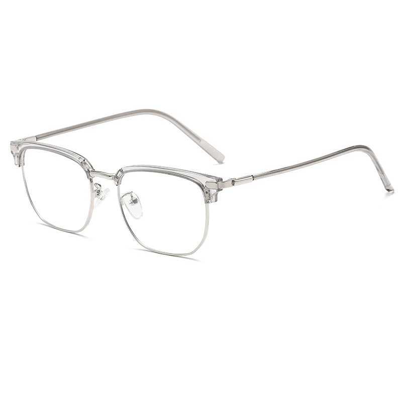 Retro Eyebrow Glasses Frame Anti Blue Light Myopia Eyeglasses Casual Half Frames Men Design Classic Flat Light Glasses FemaleX241008