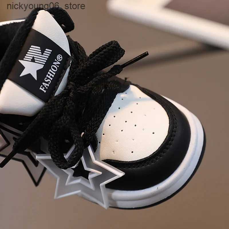Boots Childrens Sneakers Autumn Winter Boys Girls Velet Lined Warm Sport Shoes Cute Star Shoes Toddler Non-slip Walking Footwear L240910
