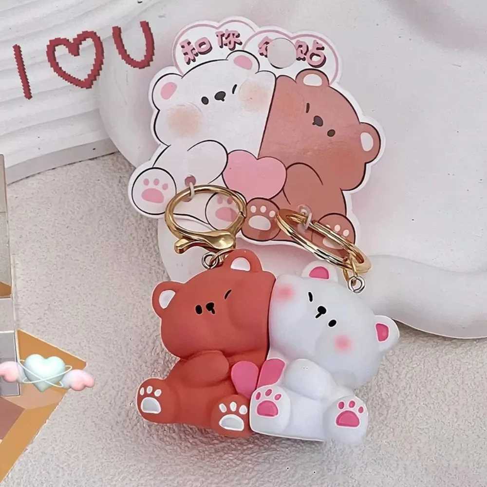 Mini Cat Keychain High Quality Resin Creative Key Ring Cute School Bag Pendant WomenX241008