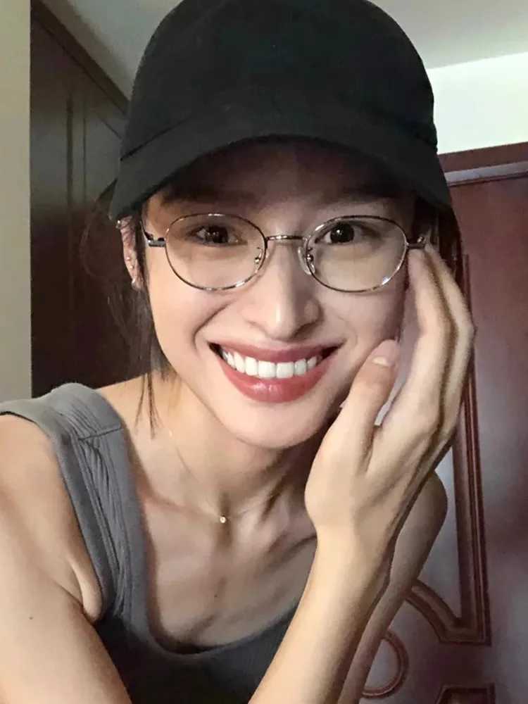 Retro oval silver rimmed eyeglasses women can be fitted with degrees of high intellectual sense eyeglasses frames small framesX241008