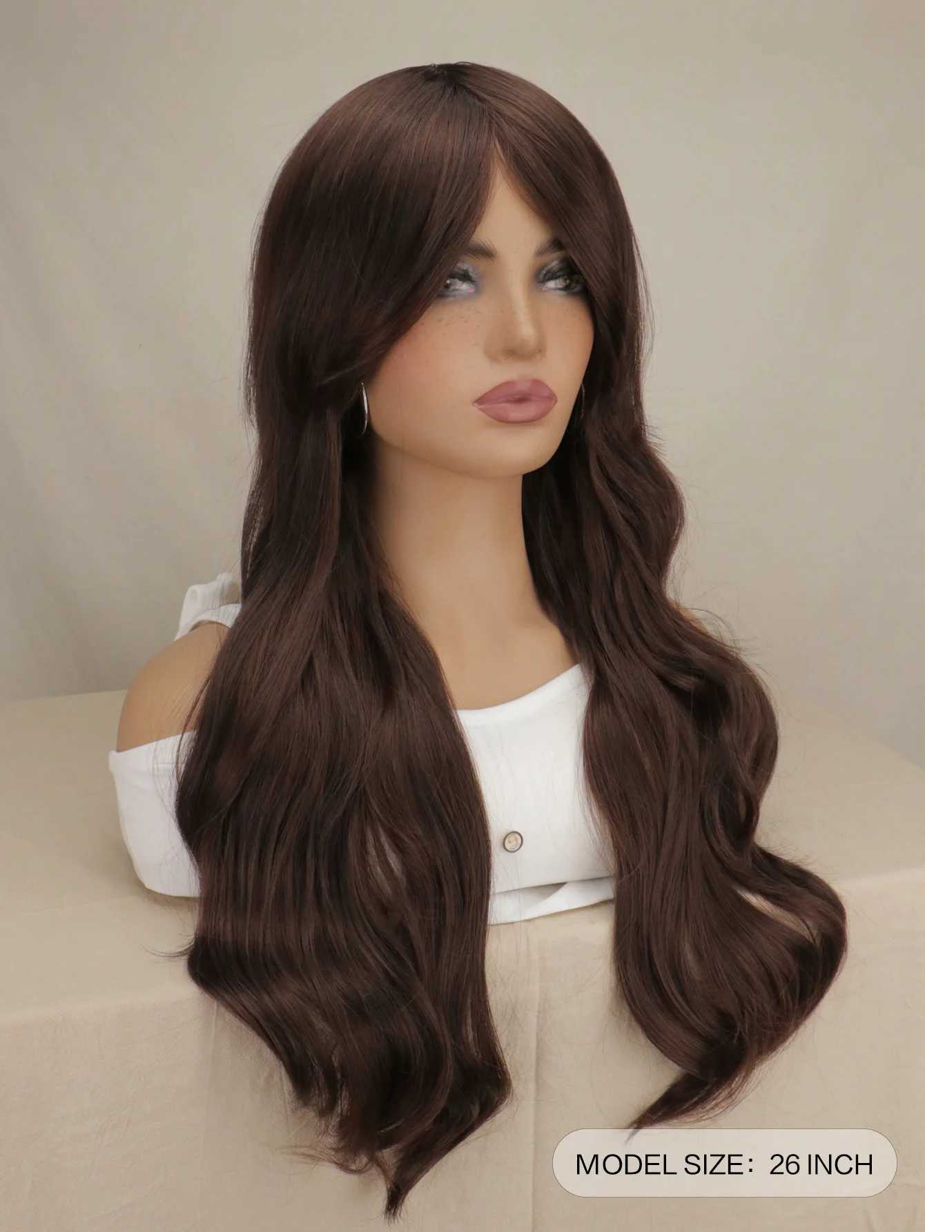 Women Long Wavy Cosplay Wig Red Rose Pink Black Blue Sliver Gray Brown Temperature Synthetic Hair WigsXJ241008