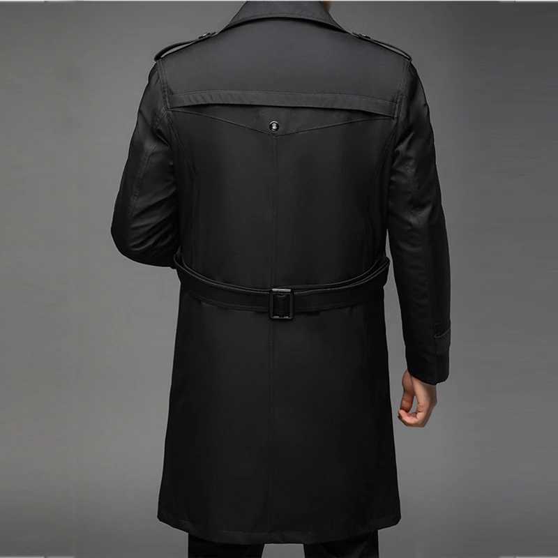 New slotted jacket mens long detachable intelligent leisure windproof machine mens long jacket solid color lapel slotted jacket W241007