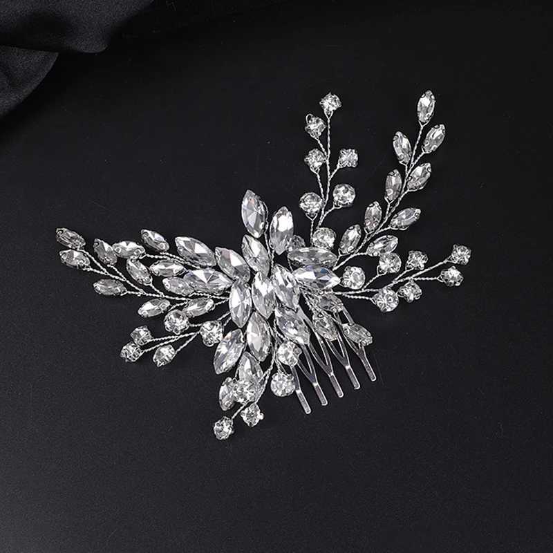 Silver all rhinestone womens hair comb rose gold luxury hair bridal hair jewelry womens hair wedding accessories W241007