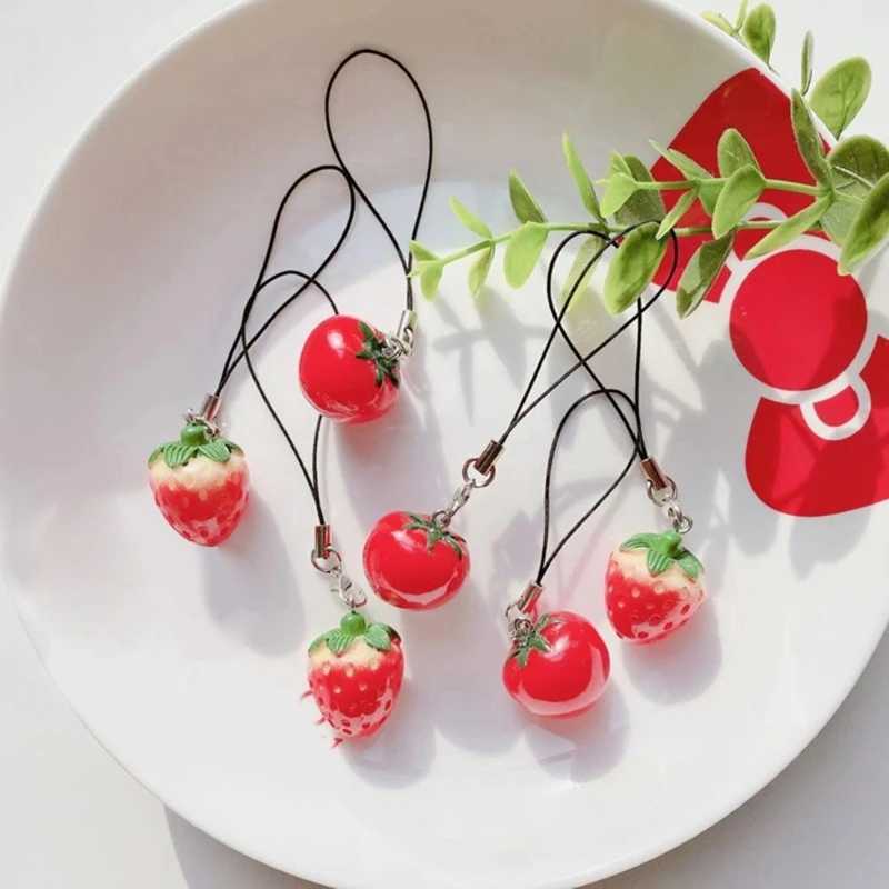 Acrylic Tomato Keychain Adorable Strawberry Bag Keyring Fruit PendantX241008