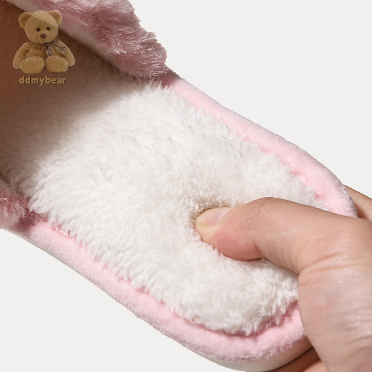 Ddmybear Rose Velvet Open For Winter Home Use. Fury Warm And Slip Resistant With Thick Bottom Cotton Slippers That Are Versatile Chinese Brand Shoes F