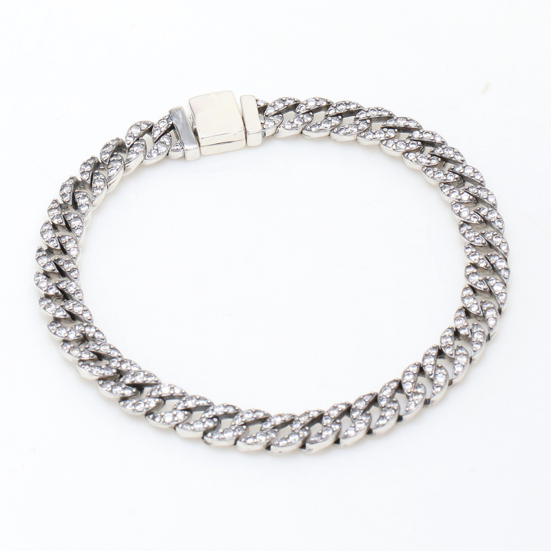 S925 Sterling Silver Hiphop Cuban Miami CZ Diamond Chain Bracelets Men Women fits pan Authentic Birthday Gifts Christmas Jewelry BR100